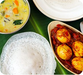 Idiyappam/Appam with egg curry/veg stew